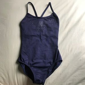 Strapped Back Rhinestone Ballet Gymnastics Leotard